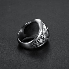 Domineering Black Diamond Lion Head Ring