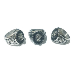 Domineering Black Diamond Lion Head Ring